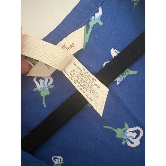 Matilda Jane Day Tripping Tunic Dress Blue Floral Crochet Lace V-Neck Size XS - Picture 6 of 9